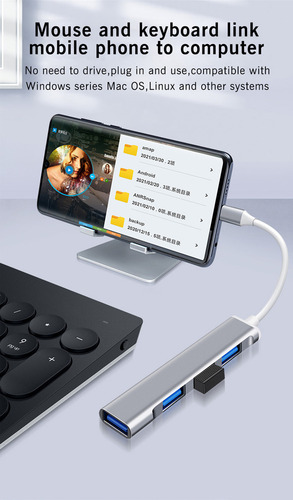 Adaptador P/ Laptop Hub Usb 3.0 Tipo C De Alta Velocidad 1 P