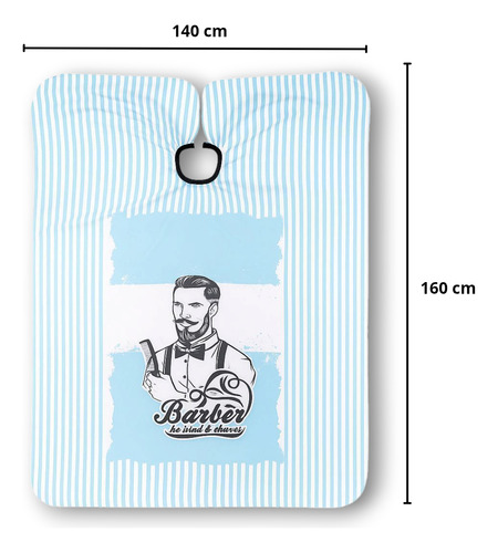 Kit Combo Set De 3 Capas De Barbería Peluquería Profesional Capa Argentina Barber Celeste
