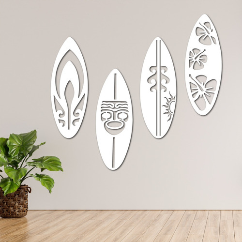 Imagen 5 de 9 de Cuadro Madera Moderno Calado Decorativo Mdf Tablas De Surf