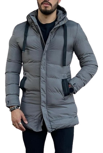 Campera Parka Juvenil Importada Hombre Capucha Desmontable 