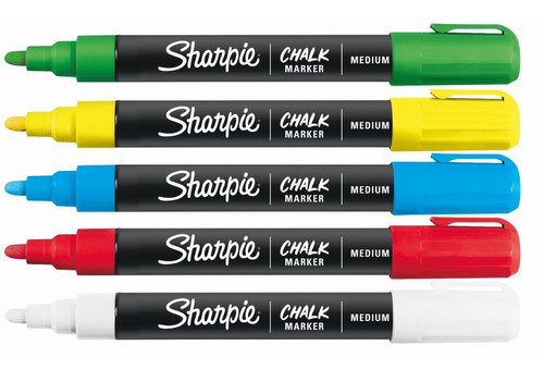 Set 5 Marcadores Tiza Sharpie Chalk Para Pizarra Y Vidrio