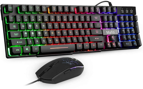 Mouse Mafiti, Con Teclado/negro/rgb/con Cable