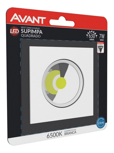 Imagem 5 de 7 de Spot Led Embutir Direcionável Quadrado 7w Luz Branca Avant