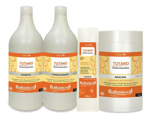 Kit Tutano Bothânico Shampoo Condic Máscara 1 Lt E Leave In