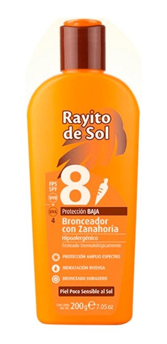 Rayito De Sol Bronceador Con Zanahoria Fps 8 200 G