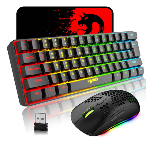 Combo De Teclado Y Mouse Inalámbricos Juegos, 2200 Mah...