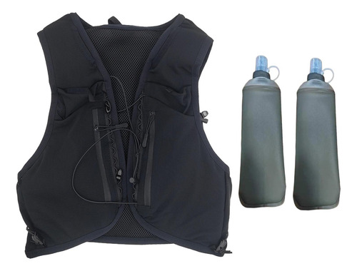 Hydration Vest 2pcs 500ml Water Bottles Runner Rucksack L