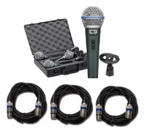 Comprar Kit 3 Microfones Profissionais Mxt Bt-58a+cabo 10m +cachimbo