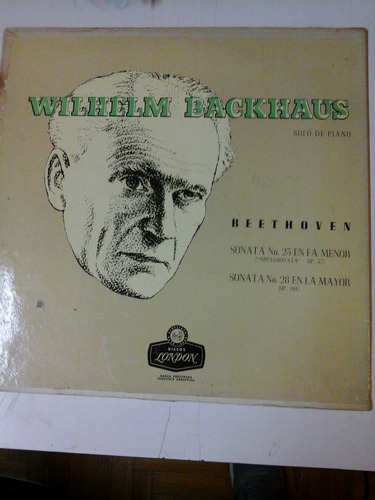 Vinilo 4337 - Beethoven - Wilhelm Backhaus Solo De Piano 
