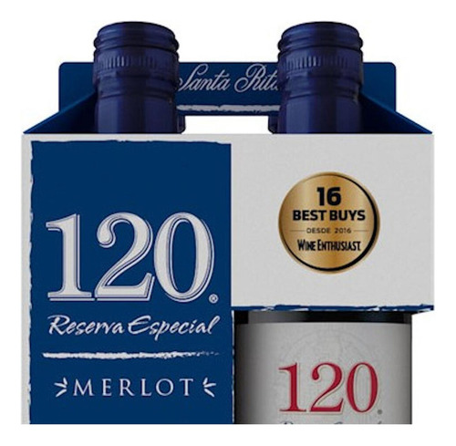 Pack De 6 Vino Tinto Santa Rita Merlot Con 4 Bot C/u De 187