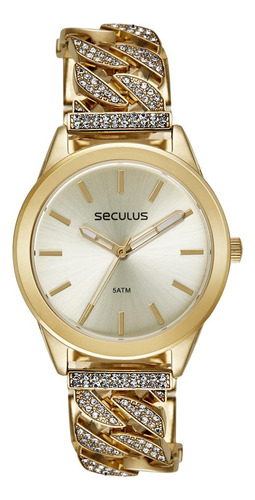 Relógio Seculus Feminino Ref: 77273lpsvdb1 Bracelete Dourado