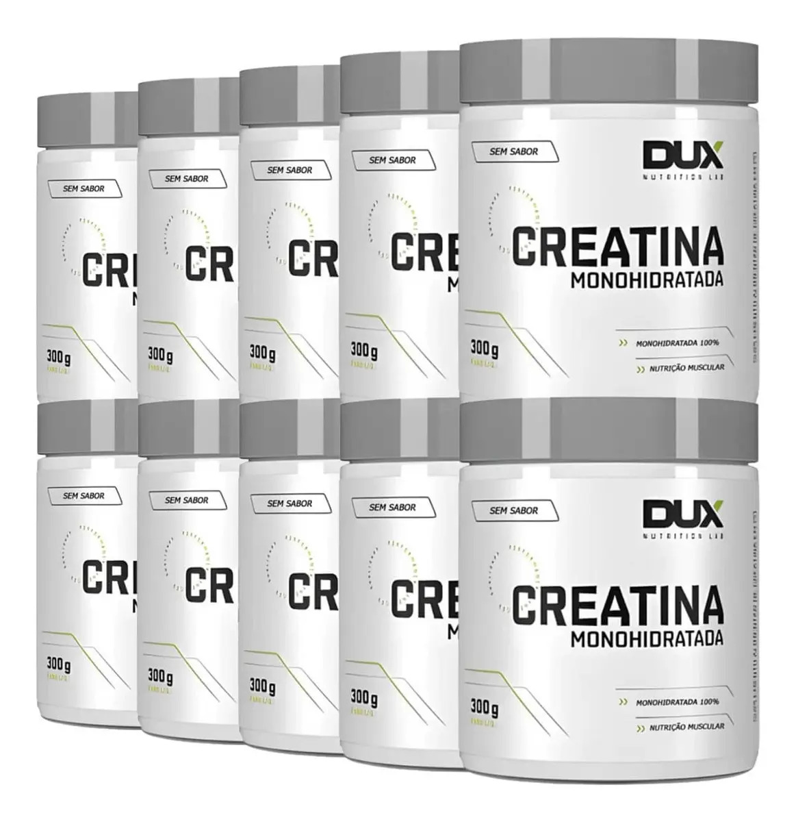 Atacado 10 Unid Creatina Dux Nutrition - Pote 300g Sem Sabor