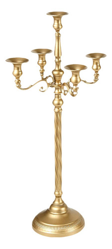 Castiçal Com 5 Ramos Candelabros Dourado 23x63cm