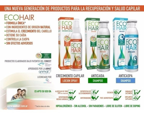 Imagen 3 de 7 de Eco Hair Tratamiento 3 Meses Anti Caida Crecimiento Cabello