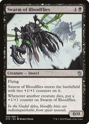 Carta Mtg Swarm Of Bloodflies X4 Playset Khans Of Tarkir