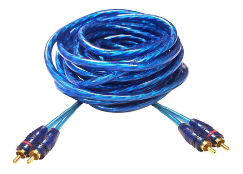 Imagen 1 de 7 de Cable Rca 5 Metros Mallado Profesional Potencia / Woofe