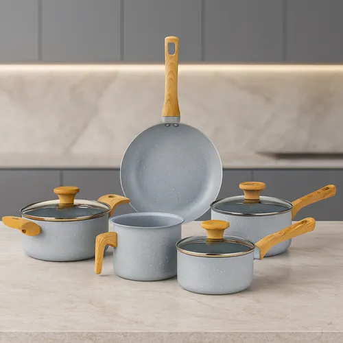 Jogo De Panelas Antiaderente Cerâmica Mimo Style  5 Peças Grafite