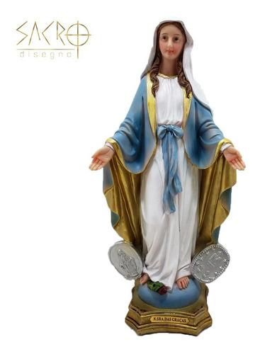 Imagem Nossa Sra Das Graças Medalha Milagrosa 32cm Importado