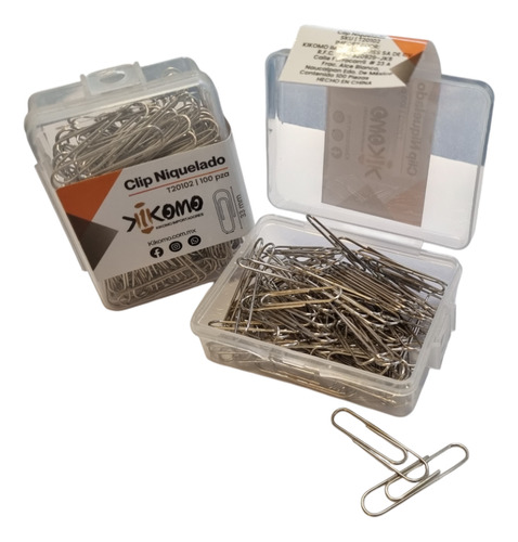 Clip Metalico Sujetapapeles Varios Modelos Caja Con 100 Pz