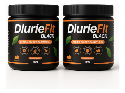 1 Queima Gordura Mistura Diurética Fit Blak Em Pó 100% Nat Laranja