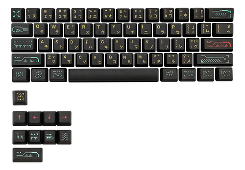 Juego De 71 Teclas Awaken Pbt Para Dz60/anne Pro2/gk61/gk64