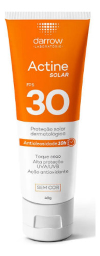 Protetor Facial Darrow Actine Fps 30 Toque Seco Sem Cor 40g