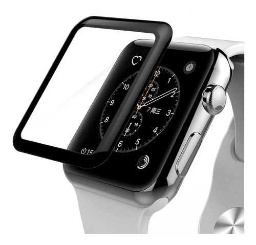 Mica Vidrio Borde Negro Templado Curva 3d 9h Para Iwatch