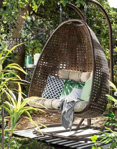 Imagen 2 de 5 de Silla Sillón Colgante De Ratan Para Jardín Envío A Provincia