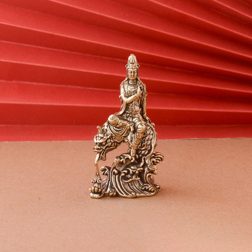 Guan Yin Estatueta De Metal Ornamento Peça Central Mesa