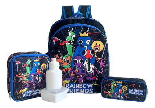 Kit Mochila Rainbow Friends Amigos Do Azul Babão Costas G F5