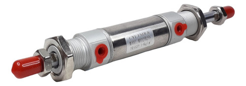 Cilindro Mini Iso 6432 25x200 Dupla Ação Haste Passante
