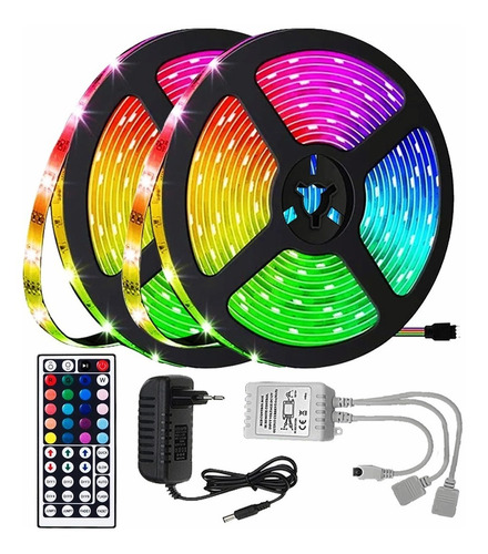 Tira Led Multicolor 10 Metros Decoración Luces Con Mando A