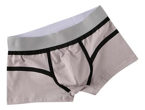 O Boxer De Color Liso Para Hombre, Talla Grande, Cintura Med