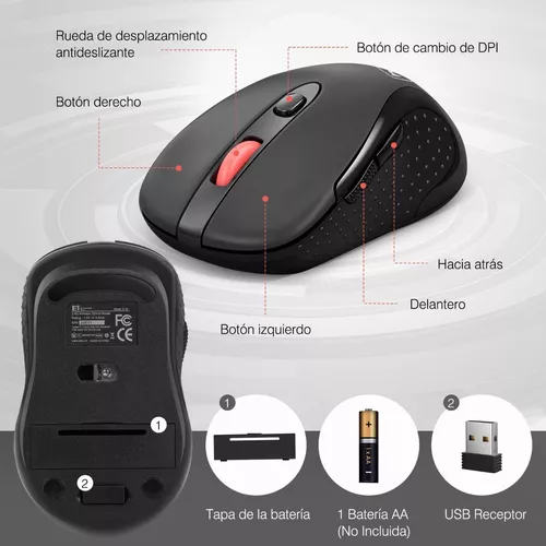 Ratón inalámbrico de la computadora Mouse Bluetooth PC silenciosa Mause  recargable ergonómico ratón USB de 2,4 Ghz ratón óptico para PC portátil
