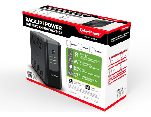 Ups Ut550g 550v, Entrada 86-148v Salida 120v Cyberpower Negro