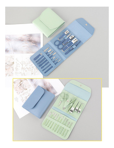 Sa De Juego De 16 Cortaúñas De Acero Para Manicura Y