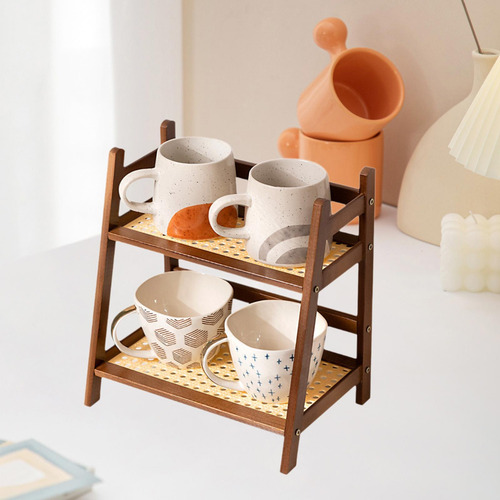 Soporte Para Tazas De Encimera, Escurridor De Marrón