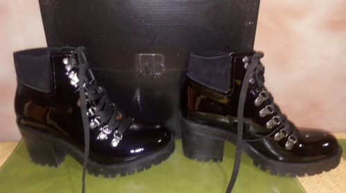 Botas De Charol Febo Color Negro No 37