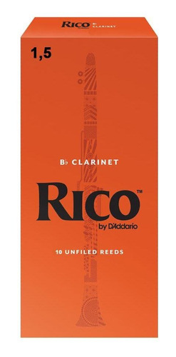 Caixa Palheta Rico Rca1015 P/ Clarinete 1,5 Com 10 Unidades