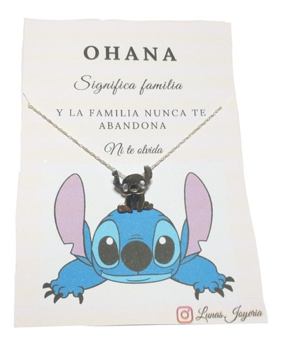 Dije Stitch Con Cadena De Plata 925 Lilo Y Stitch Disney 