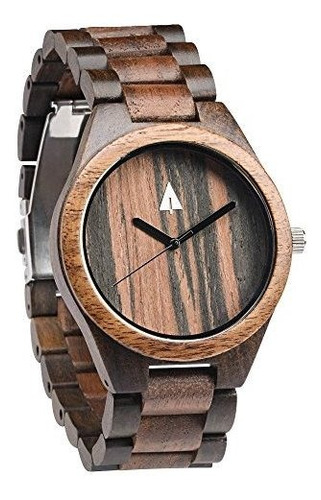 Reloj De Madera Treehut Para Hombres, En Nogal Y Ébano, Con 