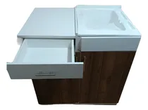 Comprar Mueble Lavanderia Acabados Blancos Y Puertas Color Nogal