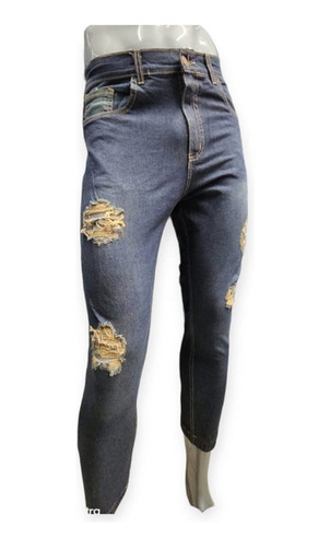 Pantalón De Jeans De Hombre Jogger Rígido Con Y Sin Roturas