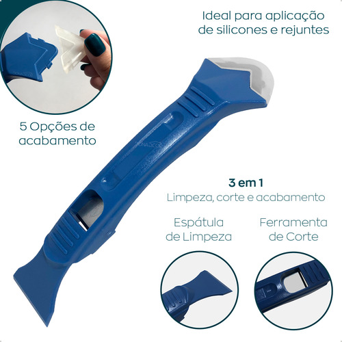 Dona D.cor espatula para aplicar silicone rejunte azul