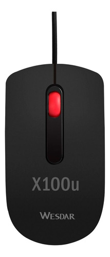 Combo X100 Mouse Optico Wesdar X18 Usb 1200 Dpi Oficina Goma