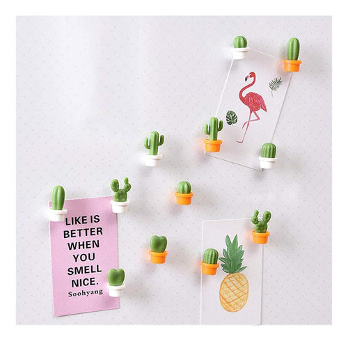 12 Cactus Imanes Decorativos Pizarrones Magnetico Caballete