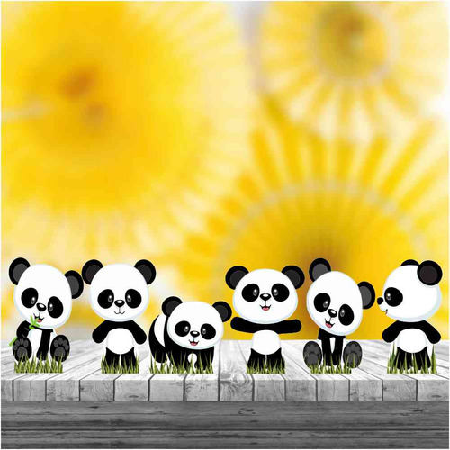 Kit 6 Panda Baby Totem Display Festa Aniversário