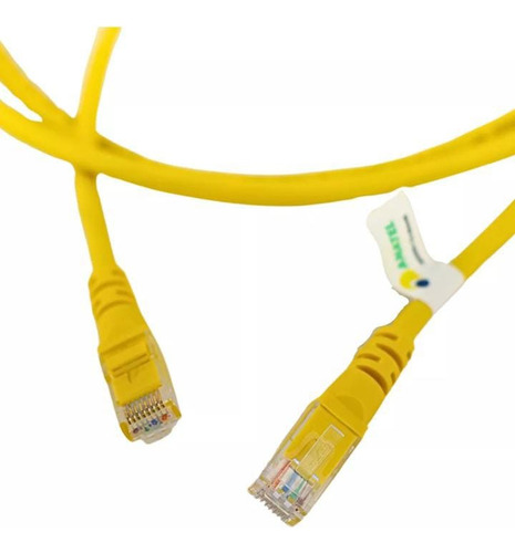 Cabo De Rede Cat5e 1,5m Utp Amarelo Com Anatel Rj45