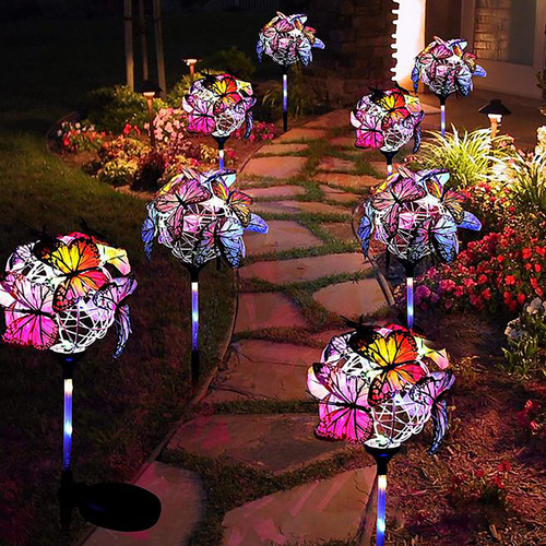 Luz Led De Colores Para Enchufe De Tierra Para Jardín De Flo