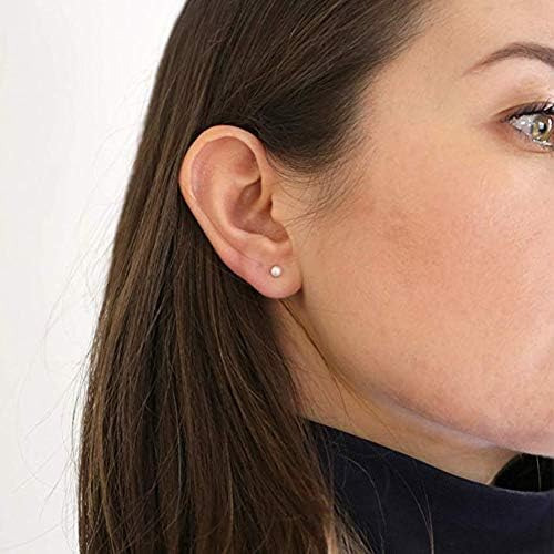 1 Par De Aretes De Plata De Ley Hipoalergénicos De 3 Mm Con